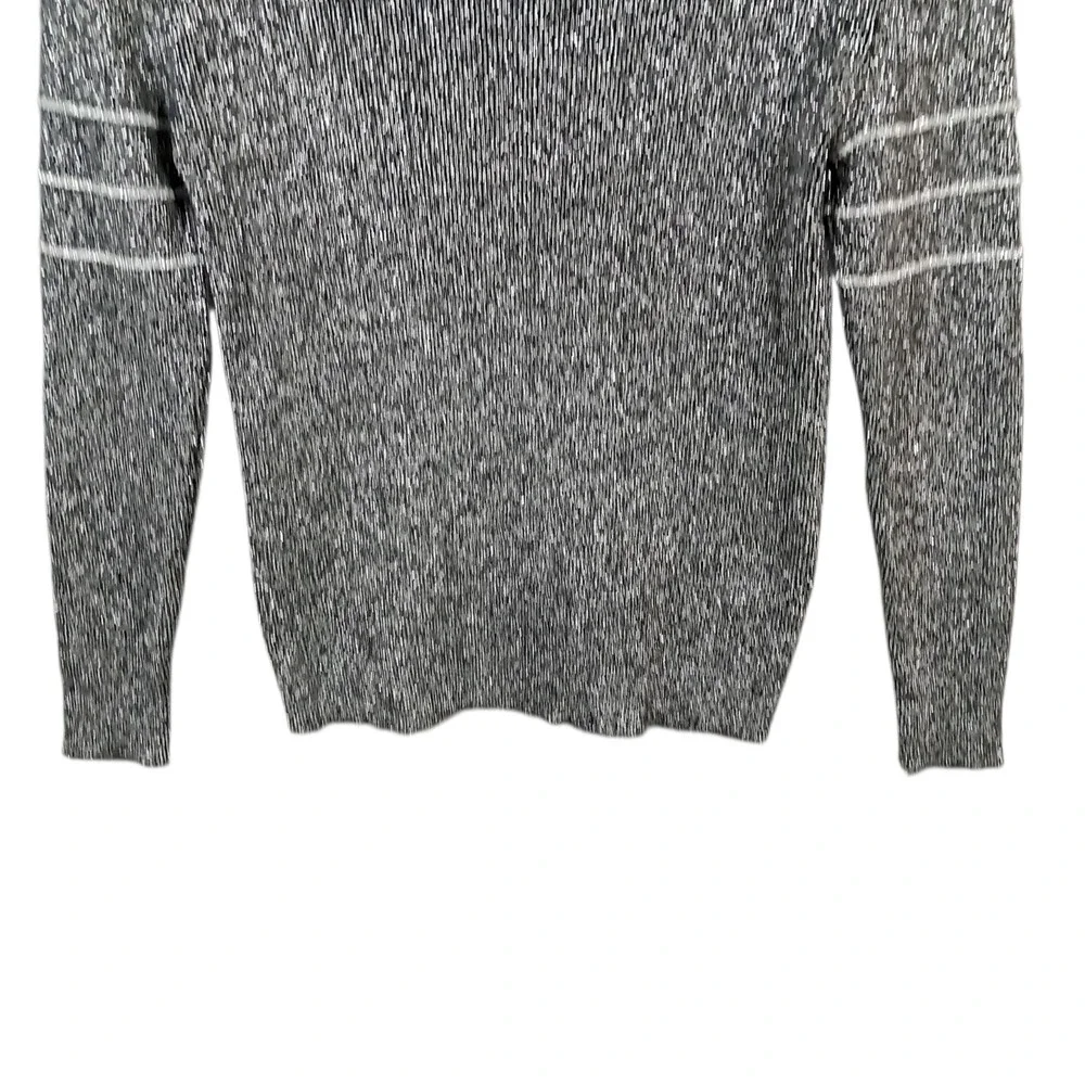 Vtg 50s Macys Associates Wool Pullover Sweater Metallic‎ Italy Large Black
